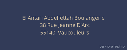 El Antari Abdelfettah Boulangerie