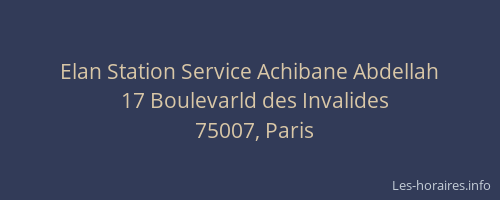 Elan Station Service Achibane Abdellah