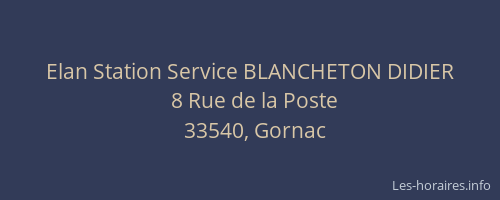 Elan Station Service BLANCHETON DIDIER