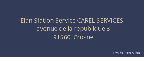 Elan Station Service CAREL SERVICES