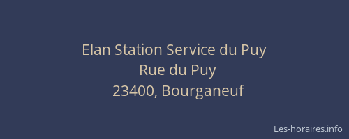 Elan Station Service du Puy