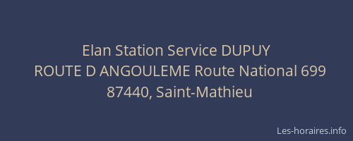 Elan Station Service DUPUY