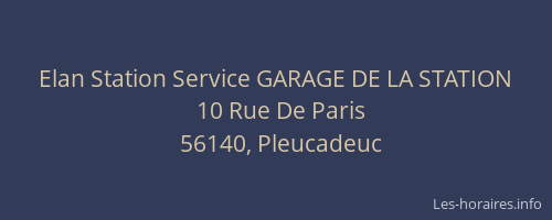 Elan Station Service GARAGE DE LA STATION