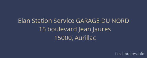 Elan Station Service GARAGE DU NORD