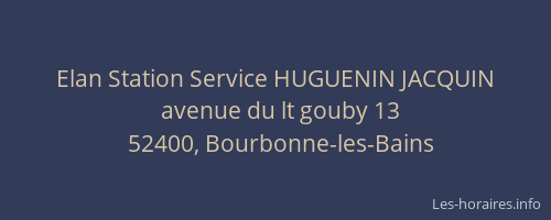 Elan Station Service HUGUENIN JACQUIN