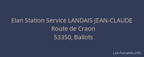 Elan Station Service LANDAIS JEAN-CLAUDE