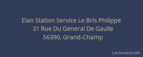 Elan Station Service Le Bris Philippe