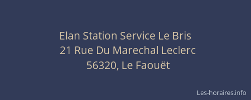 Elan Station Service Le Bris