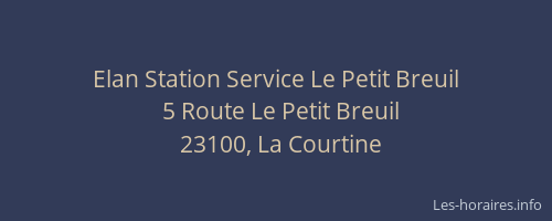 Elan Station Service Le Petit Breuil