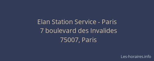 Elan Station Service - Paris
