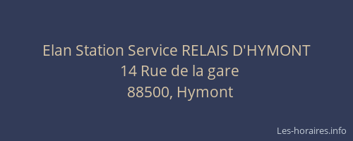 Elan Station Service RELAIS D'HYMONT