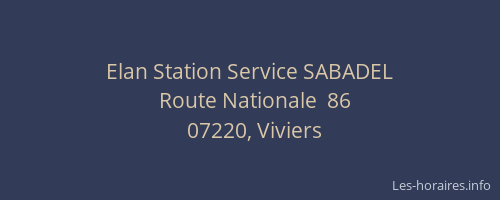 Elan Station Service SABADEL