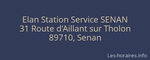 Elan Station Service SENAN