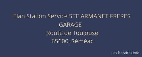 Elan Station Service STE ARMANET FRERES GARAGE