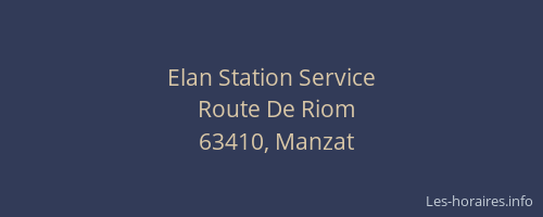 Elan Station Service
