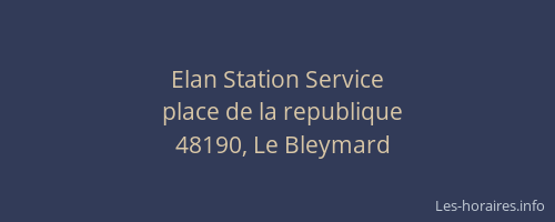 Elan Station Service