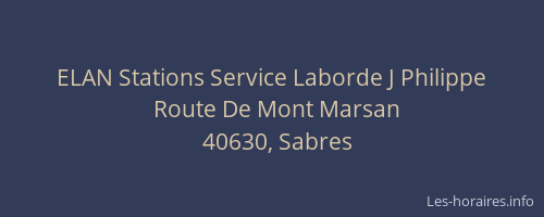 ELAN Stations Service Laborde J Philippe