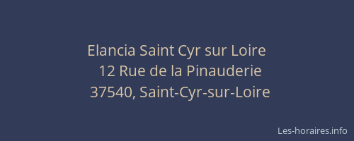 Elancia Saint Cyr sur Loire