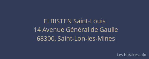 ELBISTEN Saint-Louis