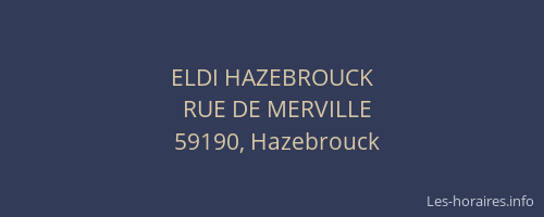 ELDI HAZEBROUCK