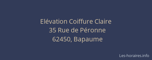 Elévation Coiffure Claire