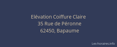 El&eacute;vation Coiffure Claire