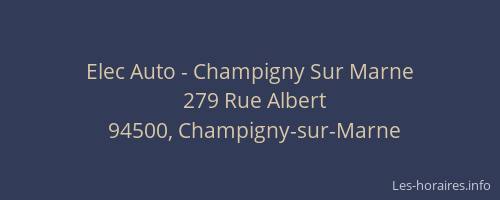 Elec Auto - Champigny Sur Marne