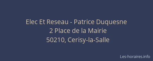 Elec Et Reseau - Patrice Duquesne