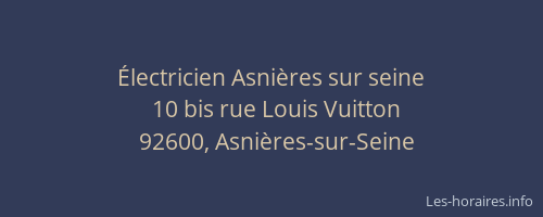 Électricien Asnières sur seine