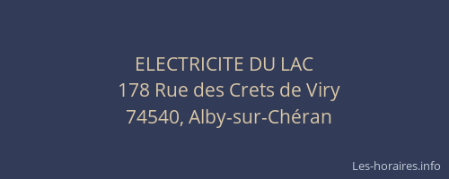 ELECTRICITE DU LAC
