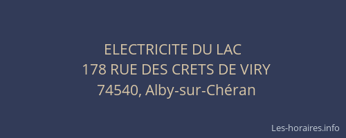 ELECTRICITE DU LAC