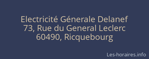 Electricité Génerale Delanef