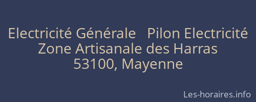 Electricité Générale   Pilon Electricité