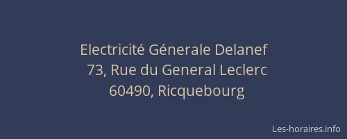Electricité Génerale Delanef