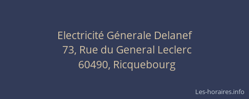 Electricit&eacute; G&eacute;nerale Delanef