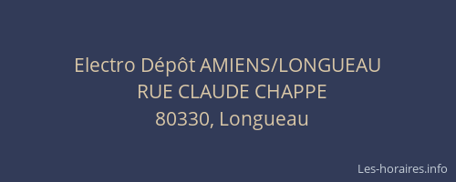Electro D&eacute;p&ocirc;t AMIENS/LONGUEAU