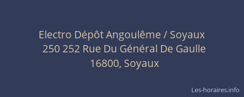 Electro D&eacute;p&ocirc;t Angoul&ecirc;me / Soyaux