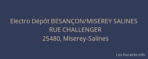 Electro D&eacute;p&ocirc;t BESAN&Ccedil;ON/MISEREY SALINES