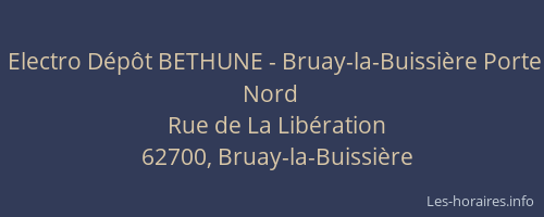 Electro Dépôt BETHUNE - Bruay-la-Buissière Porte Nord