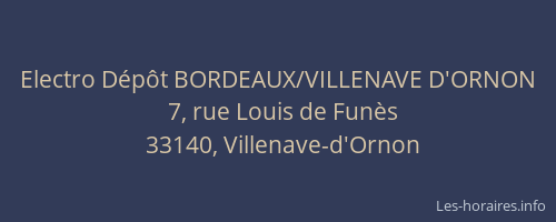 Electro Dépôt BORDEAUX/VILLENAVE D'ORNON