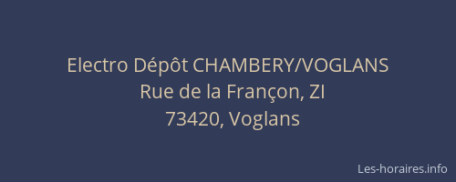 Electro Dépôt CHAMBERY/VOGLANS