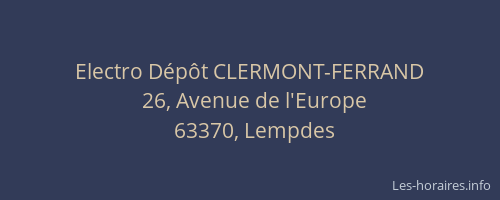 Electro Dépôt CLERMONT-FERRAND