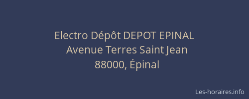 Electro Dépôt DEPOT EPINAL