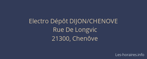 Electro D&eacute;p&ocirc;t DIJON/CHENOVE