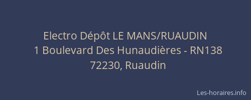 Electro Dépôt LE MANS/RUAUDIN