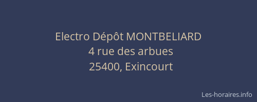Electro D&eacute;p&ocirc;t MONTBELIARD