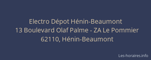 Electro Dépot Hénin-Beaumont