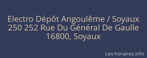 Electro Dépôt Angoulême / Soyaux