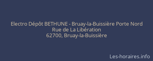 Electro Dépôt BETHUNE - Bruay-la-Buissière Porte Nord