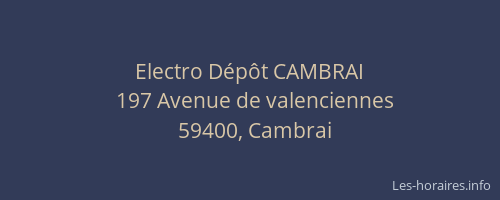 Electro Dépôt CAMBRAI